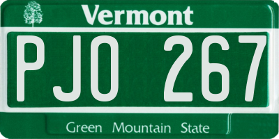 VT license plate PJO267
