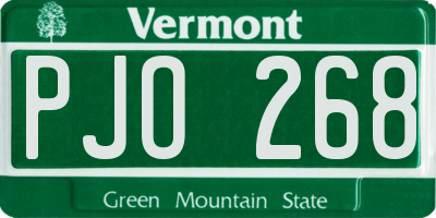 VT license plate PJO268
