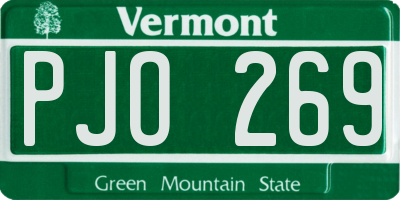 VT license plate PJO269