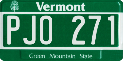 VT license plate PJO271