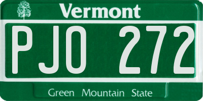VT license plate PJO272