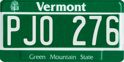 VT license plate PJO276