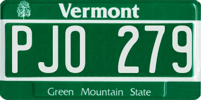 VT license plate PJO279