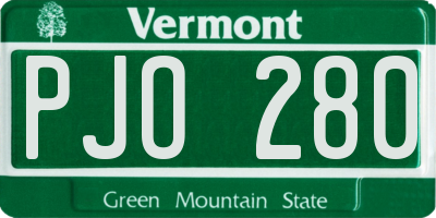 VT license plate PJO280