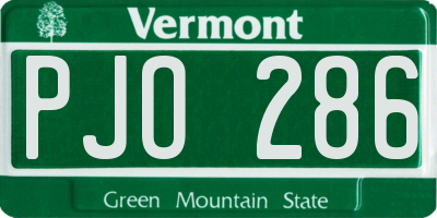 VT license plate PJO286