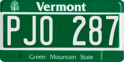 VT license plate PJO287