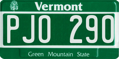 VT license plate PJO290