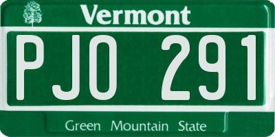 VT license plate PJO291
