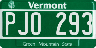 VT license plate PJO293