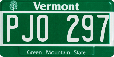 VT license plate PJO297