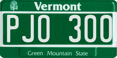 VT license plate PJO300