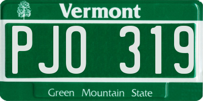 VT license plate PJO319
