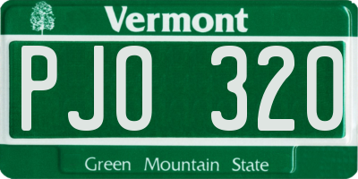 VT license plate PJO320