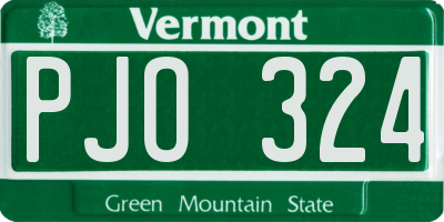 VT license plate PJO324