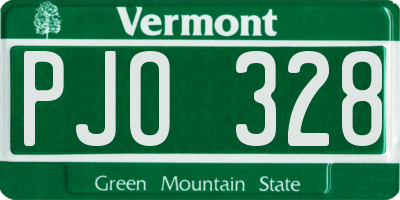 VT license plate PJO328