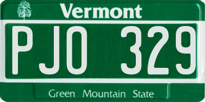 VT license plate PJO329