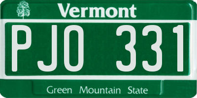 VT license plate PJO331