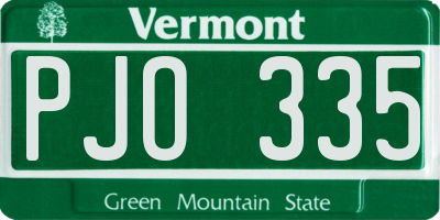 VT license plate PJO335