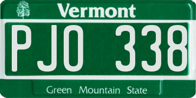 VT license plate PJO338
