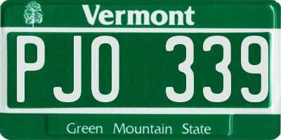 VT license plate PJO339