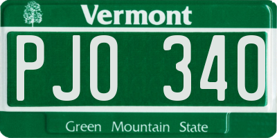 VT license plate PJO340