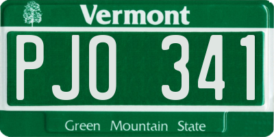VT license plate PJO341
