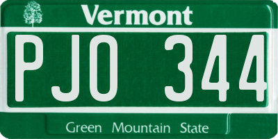 VT license plate PJO344