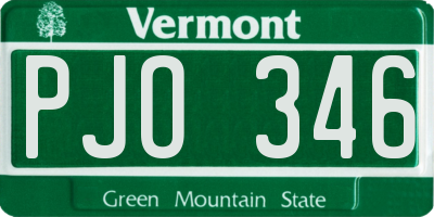VT license plate PJO346