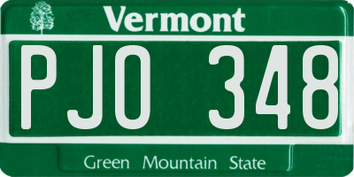 VT license plate PJO348