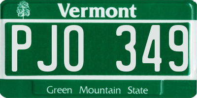 VT license plate PJO349