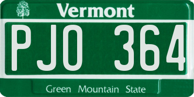 VT license plate PJO364