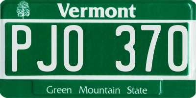 VT license plate PJO370