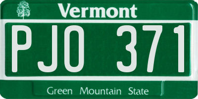 VT license plate PJO371