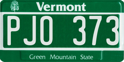 VT license plate PJO373