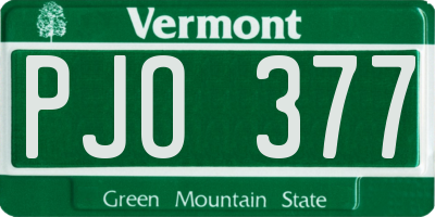 VT license plate PJO377