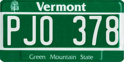 VT license plate PJO378