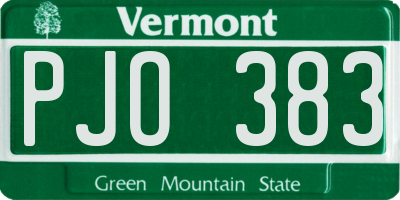 VT license plate PJO383