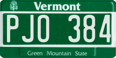 VT license plate PJO384
