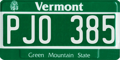 VT license plate PJO385