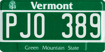 VT license plate PJO389