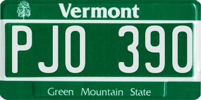 VT license plate PJO390