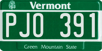 VT license plate PJO391