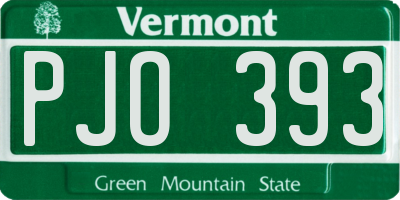 VT license plate PJO393