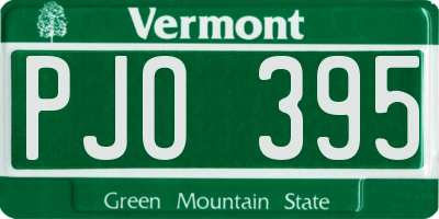 VT license plate PJO395