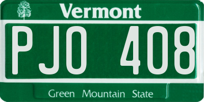 VT license plate PJO408