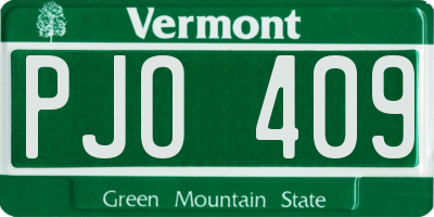 VT license plate PJO409