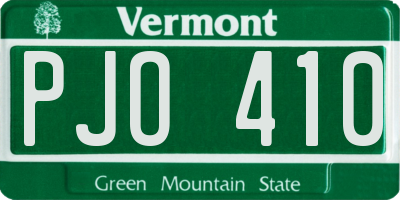 VT license plate PJO410