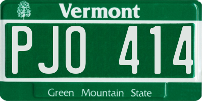 VT license plate PJO414