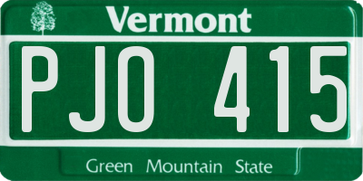 VT license plate PJO415