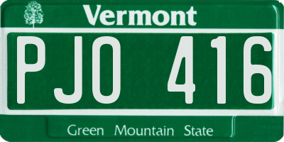 VT license plate PJO416
